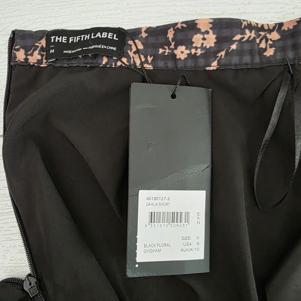 THE FIFTH‎ LABEL Flowy Printed Shorts Black & Blush Boho Style M - Picture 6 of 10
